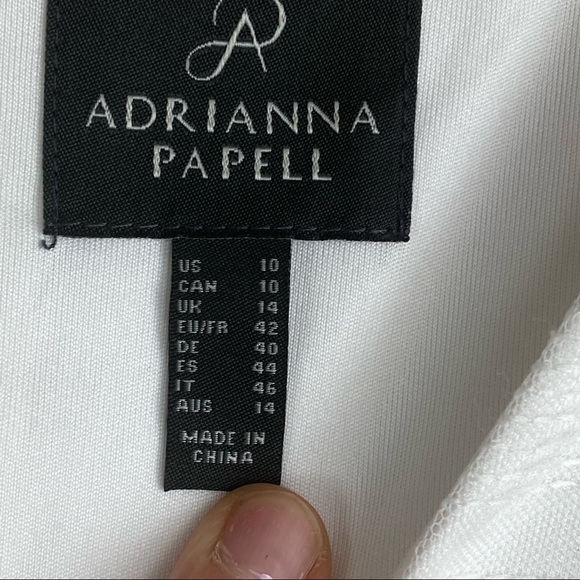 Adrianna Papell Plaid‎ Ditsy V Neck A Line Midi Dress Size 10 - Picture 11 of 14